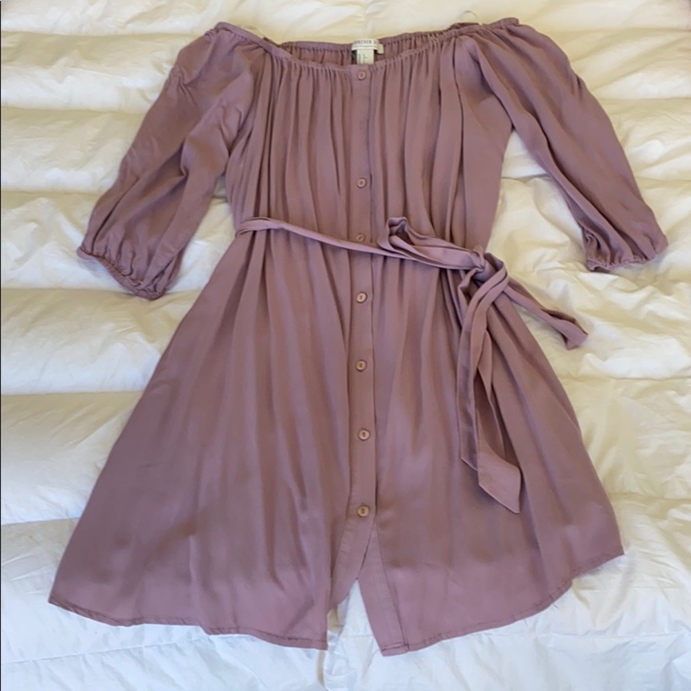 NWOT! Forever 21 Off-the-Shoulder Tie Front Dress